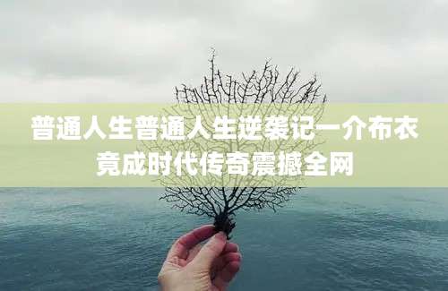 普通人生普通人生逆袭记一介布衣竟成时代传奇震撼全网