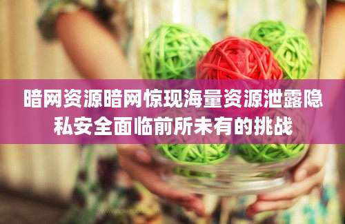 暗网资源暗网惊现海量资源泄露隐私安全面临前所未有的挑战