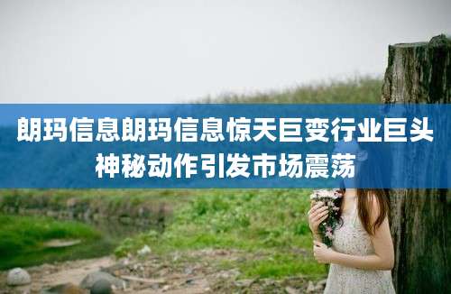 朗玛信息朗玛信息惊天巨变行业巨头神秘动作引发市场震荡