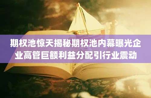 期权池惊天揭秘期权池内幕曝光企业高管巨额利益分配引行业震动