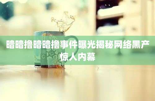 暗暗撸暗暗撸事件曝光揭秘网络黑产惊人内幕