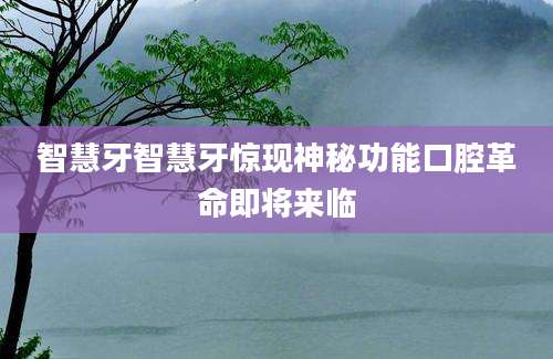 智慧牙智慧牙惊现神秘功能口腔革命即将来临