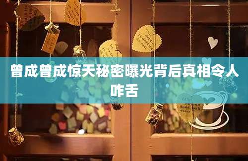 曾成曾成惊天秘密曝光背后真相令人咋舌