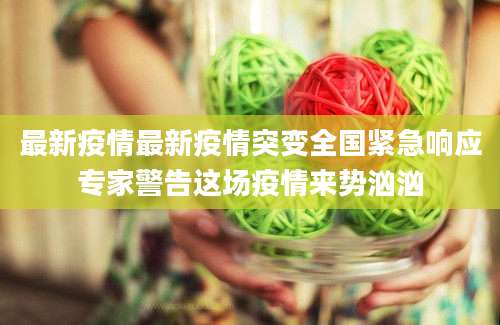 最新疫情最新疫情突变全国紧急响应专家警告这场疫情来势汹汹