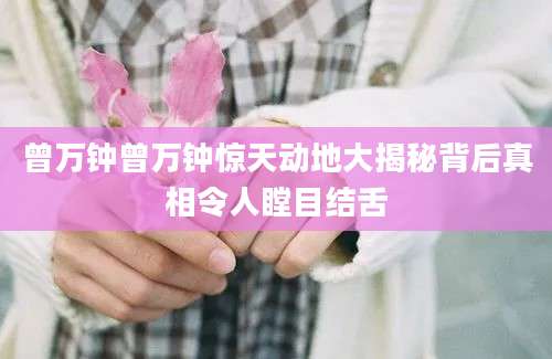 曾万钟曾万钟惊天动地大揭秘背后真相令人瞠目结舌