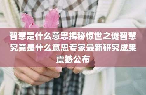 智慧是什么意思揭秘惊世之谜智慧究竟是什么意思专家最新研究成果震撼公布