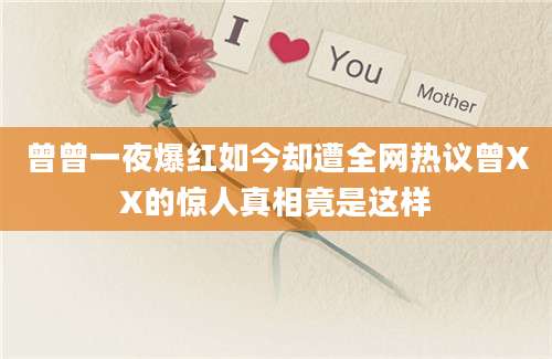 曾曾一夜爆红如今却遭全网热议曾XX的惊人真相竟是这样