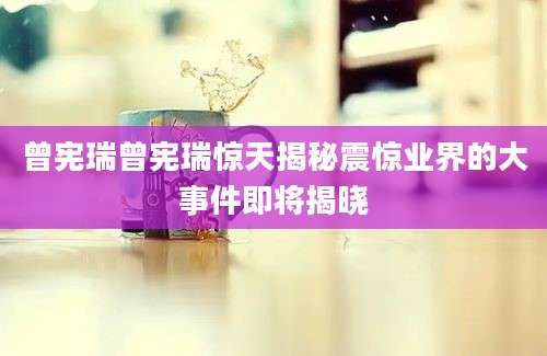 曾宪瑞曾宪瑞惊天揭秘震惊业界的大事件即将揭晓