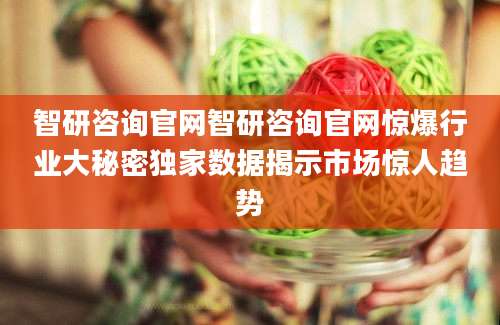 智研咨询官网智研咨询官网惊爆行业大秘密独家数据揭示市场惊人趋势