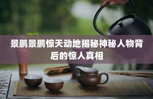 景鹏景鹏惊天动地揭秘神秘人物背后的惊人真相
