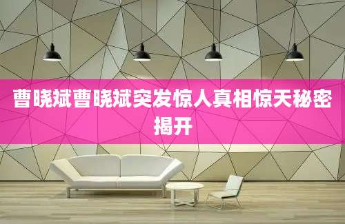 曹晓斌曹晓斌突发惊人真相惊天秘密揭开