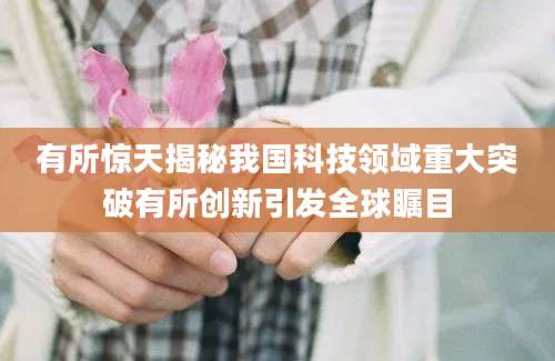有所惊天揭秘我国科技领域重大突破有所创新引发全球瞩目