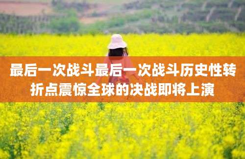 最后一次战斗最后一次战斗历史性转折点震惊全球的决战即将上演