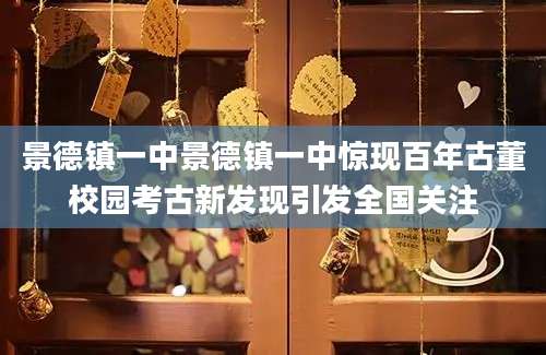 景德镇一中景德镇一中惊现百年古董校园考古新发现引发全国关注