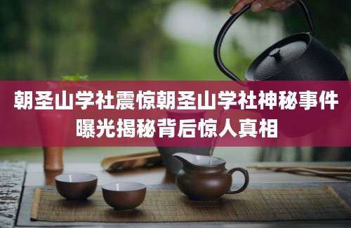朝圣山学社震惊朝圣山学社神秘事件曝光揭秘背后惊人真相