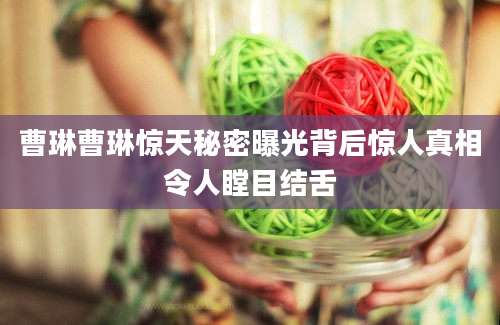 曹琳曹琳惊天秘密曝光背后惊人真相令人瞠目结舌