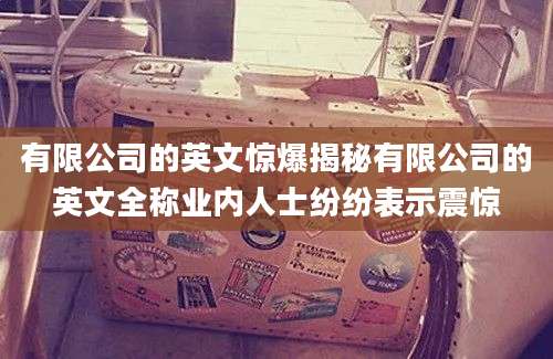 有限公司的英文惊爆揭秘有限公司的英文全称业内人士纷纷表示震惊