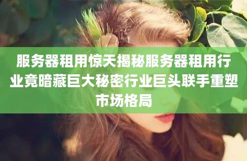 服务器租用惊天揭秘服务器租用行业竟暗藏巨大秘密行业巨头联手重塑市场格局