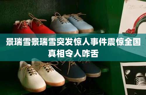 景瑞雪景瑞雪突发惊人事件震惊全国真相令人咋舌