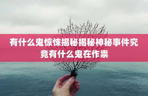 有什么鬼惊悚揭秘揭秘神秘事件究竟有什么鬼在作祟