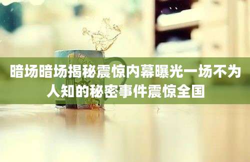 暗场暗场揭秘震惊内幕曝光一场不为人知的秘密事件震惊全国