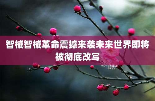 智械智械革命震撼来袭未来世界即将被彻底改写