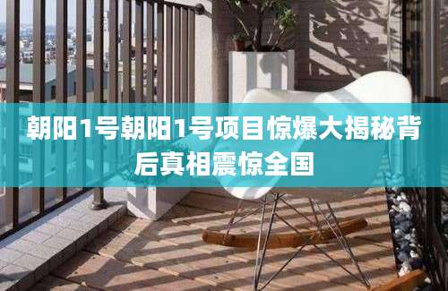 朝阳1号朝阳1号项目惊爆大揭秘背后真相震惊全国