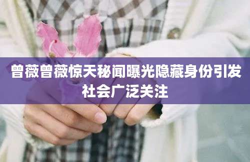 曾薇曾薇惊天秘闻曝光隐藏身份引发社会广泛关注