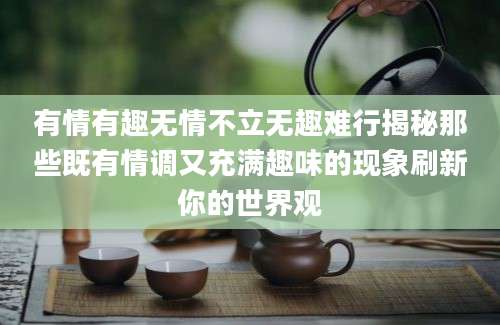 有情有趣无情不立无趣难行揭秘那些既有情调又充满趣味的现象刷新你的世界观