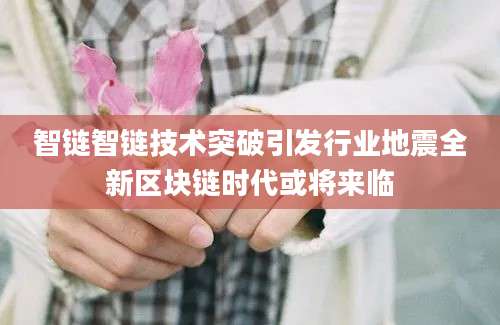 智链智链技术突破引发行业地震全新区块链时代或将来临