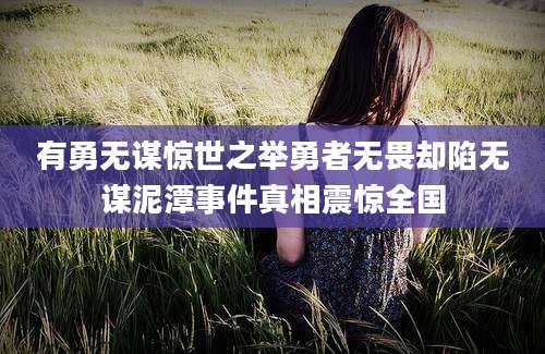 有勇无谋惊世之举勇者无畏却陷无谋泥潭事件真相震惊全国