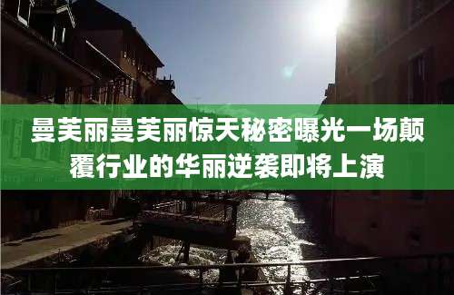 曼芙丽曼芙丽惊天秘密曝光一场颠覆行业的华丽逆袭即将上演