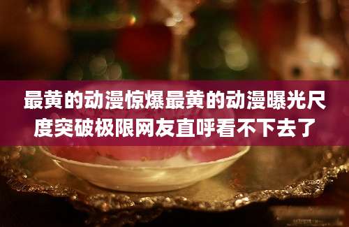 最黄的动漫惊爆最黄的动漫曝光尺度突破极限网友直呼看不下去了
