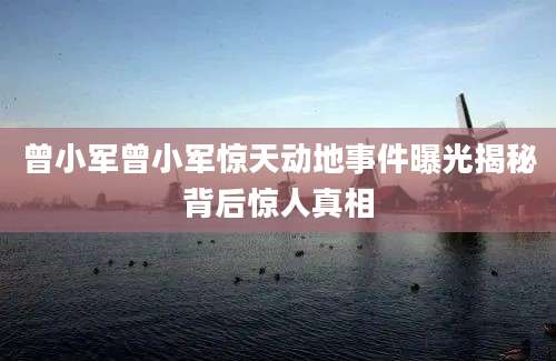 曾小军曾小军惊天动地事件曝光揭秘背后惊人真相