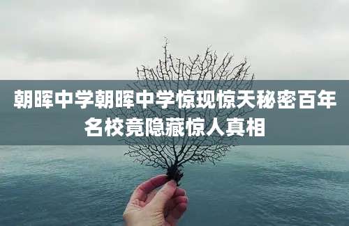 朝晖中学朝晖中学惊现惊天秘密百年名校竟隐藏惊人真相