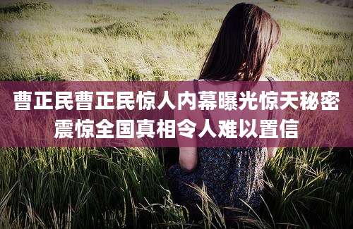 曹正民曹正民惊人内幕曝光惊天秘密震惊全国真相令人难以置信